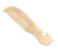 Single Sided Engraving Ox Horn Comb for Hair Smoothing | Natural Texture, Handmade Carving, Smooth Finish, for Straight Hair, Salon Styling, Women and Hairstylists Random Color
