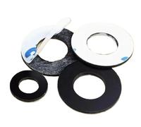 Single-sided Pvc Black Flat Pad Viscose ID 2-12mm Plastic Round Gasket(ID2xOD5x0.5mm 200pc)