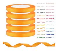 Single Sided Satin Ribbon for Gift Wrapping, Wedding Cakes, Hair Bows & Crafts Quality Polyester Ribbon for Halloween Christmas Decor & Florist Bouquets (Light Orange, 10mm - 22m x 5 Rolls)