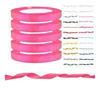 Single Sided Satin Ribbon for Gift Wrapping, Wedding Cakes, Hair Bows & Crafts Quality Polyester Ribbon for Halloween Christmas Decor & Florist Bouquets (Hot Pink, 10mm - 22m x 5 Rolls)