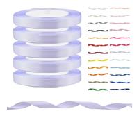 Single Sided Satin Ribbon for Gift Wrapping, Wedding Cakes, Hair Bows & Crafts Quality Polyester Ribbon for Halloween Christmas Decor & Florist Bouquets (Lilac, 10mm - 22m x 5 Rolls)