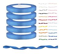 Single Sided Satin Ribbon for Gift Wrapping, Wedding Cakes, Hair Bows & Crafts Quality Polyester Ribbon for Halloween Christmas Decor & Florist Bouquets (Denim, 10mm - 22m x 5 Rolls)