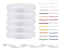 Single Sided Satin Ribbon for Gift Wrapping, Wedding Cakes, Hair Bows & Crafts Quality Polyester Ribbon for Halloween Christmas Decor & Florist Bouquets (Antique White, 10mm - 22m x 5 Rolls)