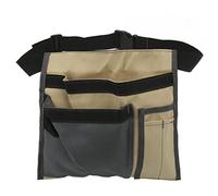 Single-sided tool belt bag with 6 compartments, utility belt bag, robust canvas construction, comfortable adjustable belt, tool apron bag for carpenters and construction workers (Khaki)