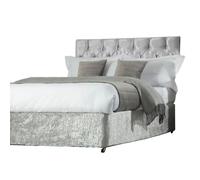 (Single, Silver) Belledorm Divan Crushed Velvet Base Wrap