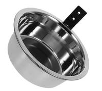 Single Silver Raised Wall Mounted Stainless Steel Dog Bowl