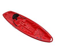 Single Sit On Top Kayak - Choice of Colour, Paddle & Trolley (2.5M One Person Rigid Solo Kayaking) (Red, No Trolley & No Paddle)