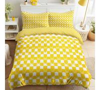 Single Size Bedding Sets, Soft Microfiber Reversible Fresh Bauhaus Bright Vibrant Chequered Duvet Cover 53" x 79" with 1 Pillowcases Vintage Minimalist Quilt Cover for Kids and Adults