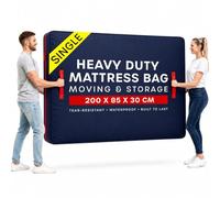 Single Size Mattress Bag for Moving with 4 Handles - Reusable Waterproof Mattress Cover in Oxford Polyester, Heavy Duty Mattress Bag for Storage and Protecting Beds from Stains, Dust, and Pests