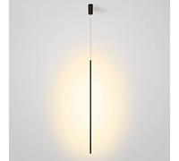 Single Slim Pendant Light Minimalist Bedroom Bedside Cylinder Hanging Light Nordic Modern Creative Personality Simple Led Atmosphere Light Background Wall Sofa Corner (Warm Light,L 100CM)