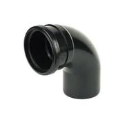 Single Socket 92.5 Degree Bend In Black, Ring Seal Soil 110mm Pipe 92.5 Degree Spigot Bend