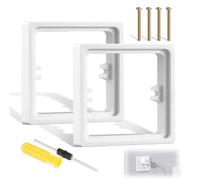Single Socket Spacer 10mm, 2 Pack Light Switch Spacer Electrical Outlet Extender Box with 40mm Screws Socket Surround for Home Office School Wall Installation (White)