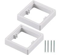 Single Socket Spacer Pack of 2 Square Spacer with Installing Position Fixture Surface Box Square Frame with Screws for Enhances Wall Depth Solution White Box Plate Light Switch Surround (White)