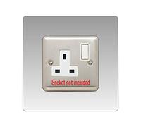 Single Socket Surround | Square | Acrylic Back Panel or Finger Plate | Light Switch Plug (Clear)