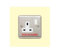 Single Socket Surround | Square | Acrylic Back Panel or Finger Plate | Light Switch Plug, Font Colour:Ivory