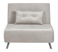 Beliani Velvet Single Sofa Bed Light Grey Farris, Grey
