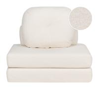 Beliani Boucle Single Sofa Bed White Olden, White