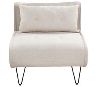 Single Sofa Bed VESTFOLD Fabric Light Beige