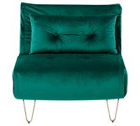 Single Sofa Bed VESTFOLD Velvet Dark Green