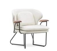 Single Sofa Couch, Upholstered Lounge Accent Chair for Small Spaces, Solid Wood Armrest for Living Room and Apartment