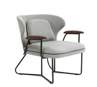 Single Sofa Couch, Upholstered Lounge Accent Chair for Small Spaces, Solid Wood Armrest for Living Room and Apartment