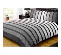 (Single) “Soho” Black Striped Duvet Set by Finest Homeware