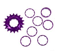 Single Speed Bicycle Freewheel Conversion Kit 18T for MTB Dirt Jump - 7075 Alloy Cassette Sprocket with Spacers for HG Hub Street Bike(Purple)
