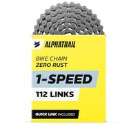 Single Speed Bike Chain for Hub Gear, BMX & Fixie, 1/2 x 1/8, 112 Links - Alphatrail Zero Rust Chain, Rust-Resistant, with Quick Link, for City & Dutch Bikes, E-Bikes, Shimano Nexus, Alfine