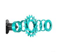 Single Speed Bike Freewheel, CNC Aluminum Alloy Cog, With Spacers & Lockring, 16T/18T Conversion-Ready, For MTB Fixed Gear Hubs, Secure Fit(Green-16T)