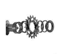 Single Speed Cogs Conversion Kit Aluminum Alloy Single Speed Bike Freewheel Cog 16T 18T with Spacer Rings and Lockring Lightweight for MTB Urban Track Fixed Gear Bicycle Reduced Wobble(Black-16T)