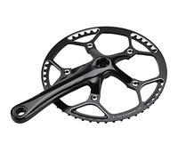 Single Speed ?Crank, Lightweight Car Crankset Aluminum Alloy Easy Installation for Folding Bike Modification(Color:Black)