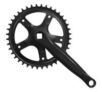 Single Speed Crankset 170mm 36T for Urban Commuting | 34 teeth option, diamond hole design, 14mm thread, secure fit, black finish