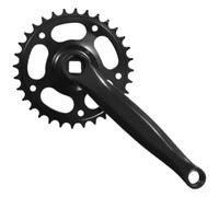 Single Speed Crankset 170mm 36T for Urban Commuting | 34 teeth option, diamond hole design, 14mm thread, secure fit, black finish