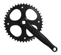 Single Speed Crankset 170mm 36T for Urban Commuting | 34 teeth option, diamond hole design, 14mm thread, secure fit, black finish