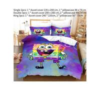 (Single) Spongebob Squarepants Single Double Bed Linen 3d Duvet Cover Home Furnishings