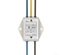 Single-Stage Power Line Filter CW1B-L for Single-Phase Outgoing Power Supply, 250VAC 50/60Hz, 1A to 30A Rated Current, Nickel-Plated Iron with(CW1B-06A-L(4))