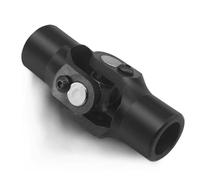Single Steering Shaft Universal U Joint Coupling 3/4" Round x 3/4" Smooth Round Black, 35° Degree Maximum Working Angle, Total Length 96mm (3-3/4")