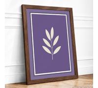 Single Stem in White Botanical Framed Wall Art Print A4 Walnut | Ready to Hang, Premium Gi Paper, Fade-Resistant Inks, Securely Packaged, UK Made