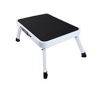 Single Step, Folding Step Stool, Portable Lightweight Steel Step Ladder,- Anti Slip Feet - Easy to Store Foldable Design-Ideal for Home/Kitchen/Garage, Load up to 150 kg, 46 x 31x 17.5 cm, Black