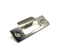 Single Strike Plate Chrome Polished 75.5mm Length x 25mm Width (Total Plate Width 38mm) x 1mm Thick for MorticeLock or Tubular Latch Pack of 1 (Chrome Polished Stainless Steel)
