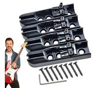 Single String Bass Bridge, Single String Bass Bridge, 4X Bass Guitar Parts, 4 String Guitar Bridge with Screws Wrench, Metal Saddles Tailpiece