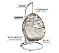 Single Swinging Egg Chair with Cushion Sealey DG60 Dellonda