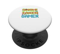 Single Taken Gamer Priorities relationship status tee PopSockets Adhesive PopGrip
