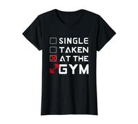 Single Taken Gym Funny Forgiving, Gym Training Value Graphic T-Shirt, Women, Black, L