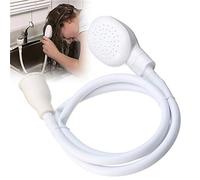 Single Tap Bath Sink Shower Head Hose Spray Hair Dresser Pet Push On Mixer 1.3m, Rubber Fitting (White)