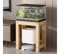 Single-Tier Aquarium Base, Heavy-Duty Wooden Fish Tank Stand, Multi-Function Shelf for Indoor Plant Placement, Height 50cm/19.7in, Natural Wood Finish(40x25cm/15.7x9.8in)