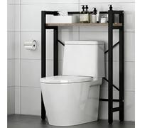 Single-tier Toilet Over-shelf, Multi-purpose Bathroom Overhead Storage Shelf, Free-standing Design, Ideal for Organizing Items In Bathrooms and Balconies(Black)