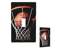 Single Toggle Light Switch Covers Basketball Wall Plate Single Toggle Switch Wallplate Decorative 1 Gang Wall Switch Plate Covers, Standard Size 4.5" X 2.76"