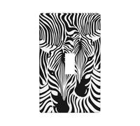Single Toggle Switch Cover Plate, Abstract Animal Zebra, Decorative Wall Plate for Light Switches, Standard Switchplate, 1-Gang Switch Electrical Cover Plates, Decor Outlet Covers for Home & Office