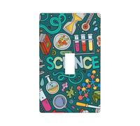 Single Toggle Switch Cover Plate, Cartoon Science Theme, Decorative Wall Plate for Light Switches, Standard Switchplate, 1-Gang Switch Electrical Cover Plates, Decor Outlet Covers for Home & Office